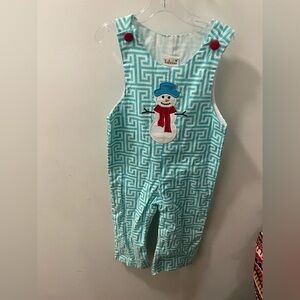 Babeeni  Smocked snowman overall  Romper Outfit size 3t